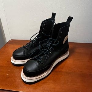 Converse Black Leather Boots
